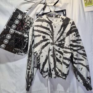 SOUL Tie-Dye Crewneck Sweatshirt - Black & White